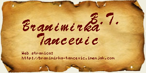 Branimirka Tančević vizit kartica